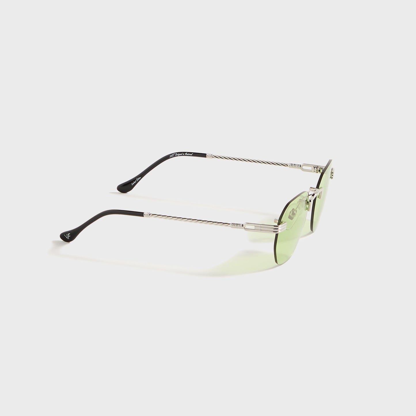 Men Kith Vintage Frames Detroit Player Rimless Drill Mount 24KT - White Gold /