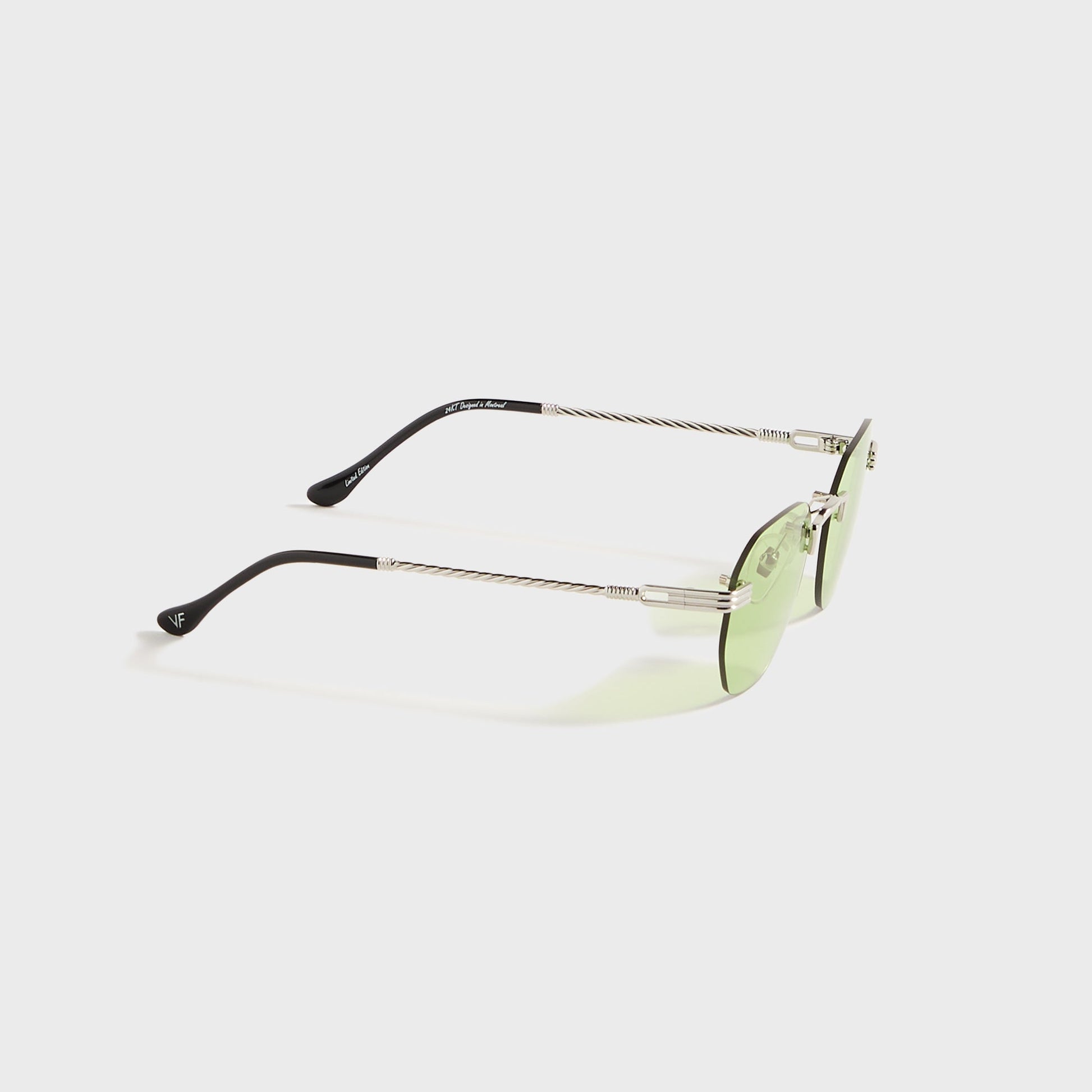 Men Kith Vintage Frames Detroit Player Rimless Drill Mount 24KT - White Gold /