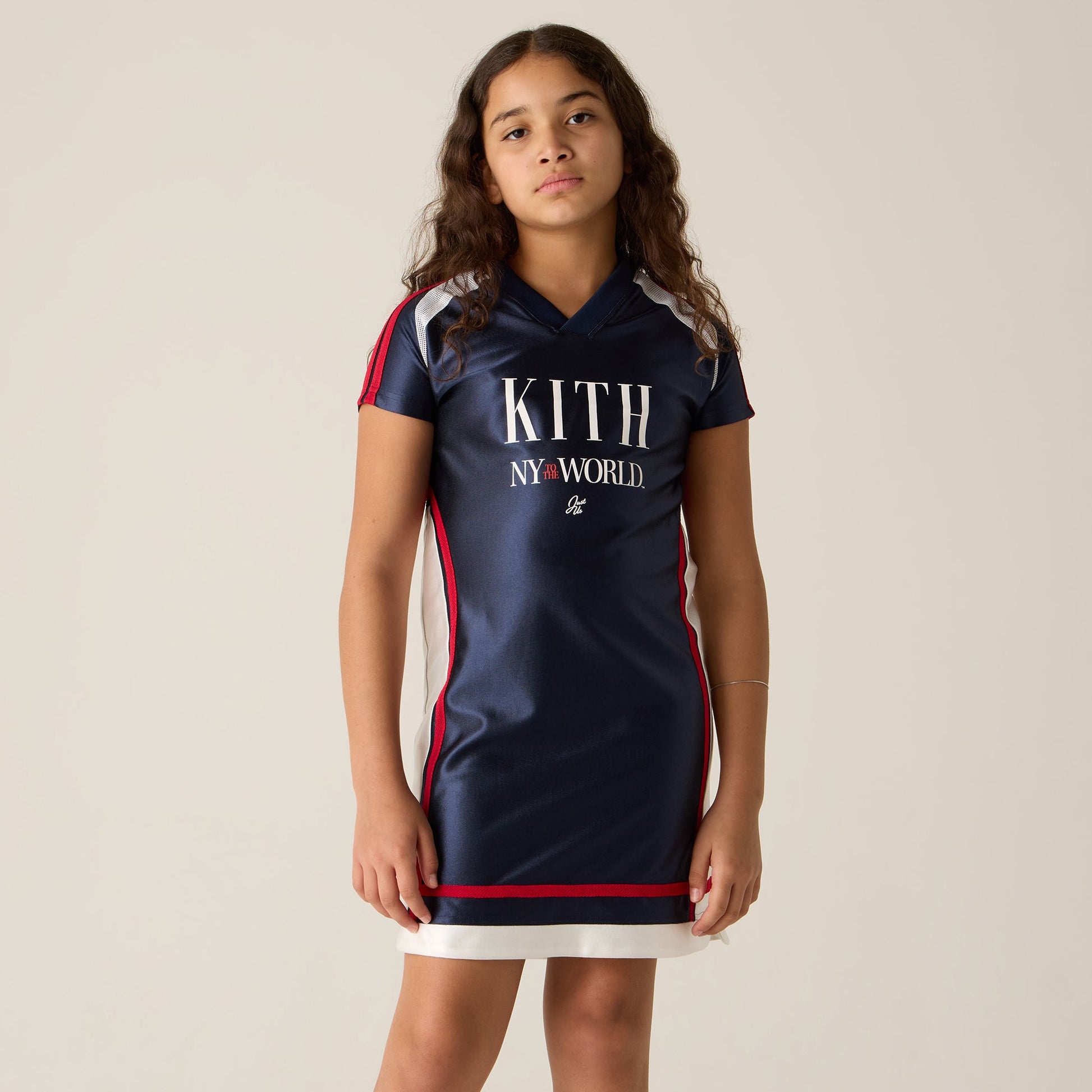 Kids Kith Kith Kids NY to the World Faille Fade Jersey Dress - Nocturnal
