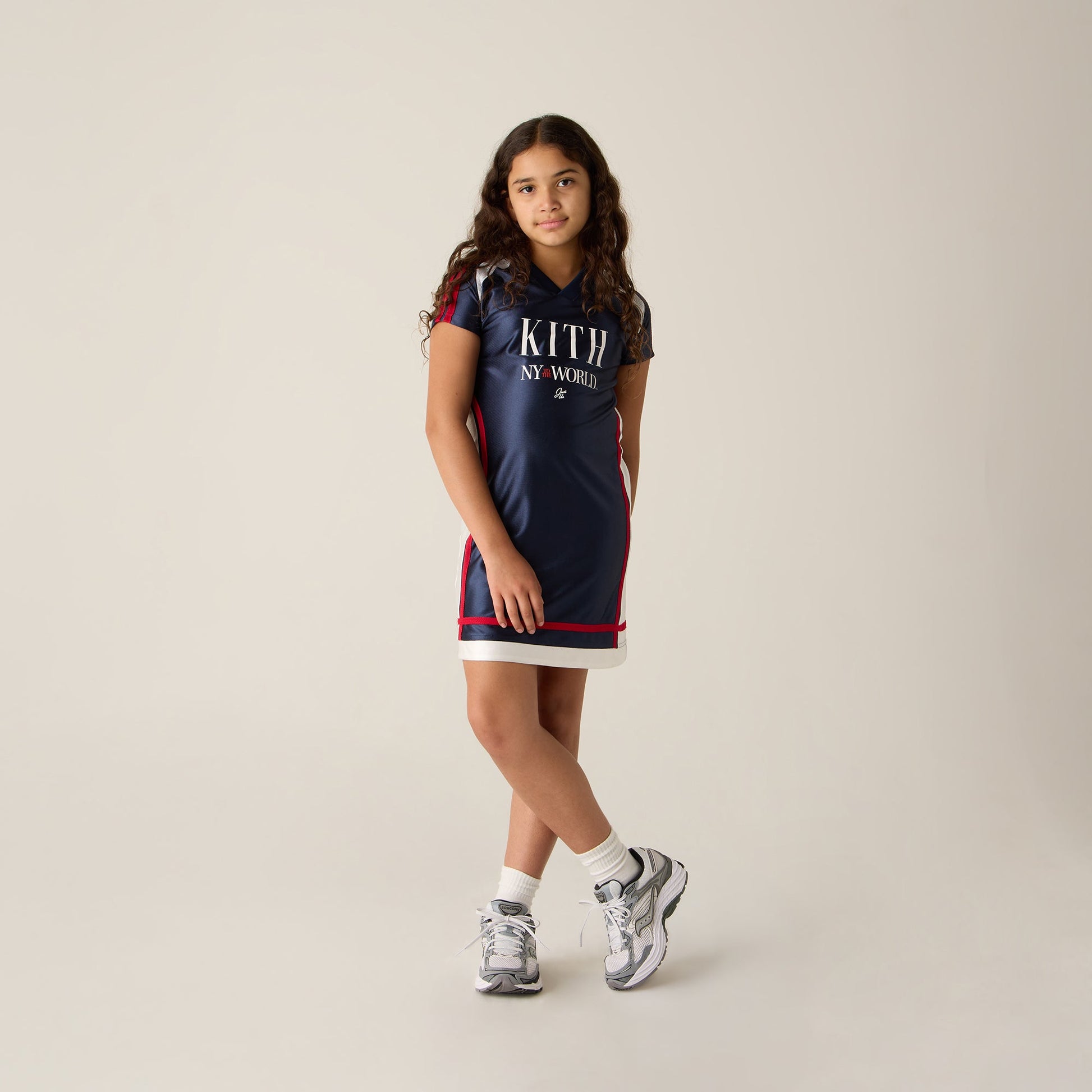 Kids Kith Kith Kids NY to the World Faille Fade Jersey Dress - Nocturnal