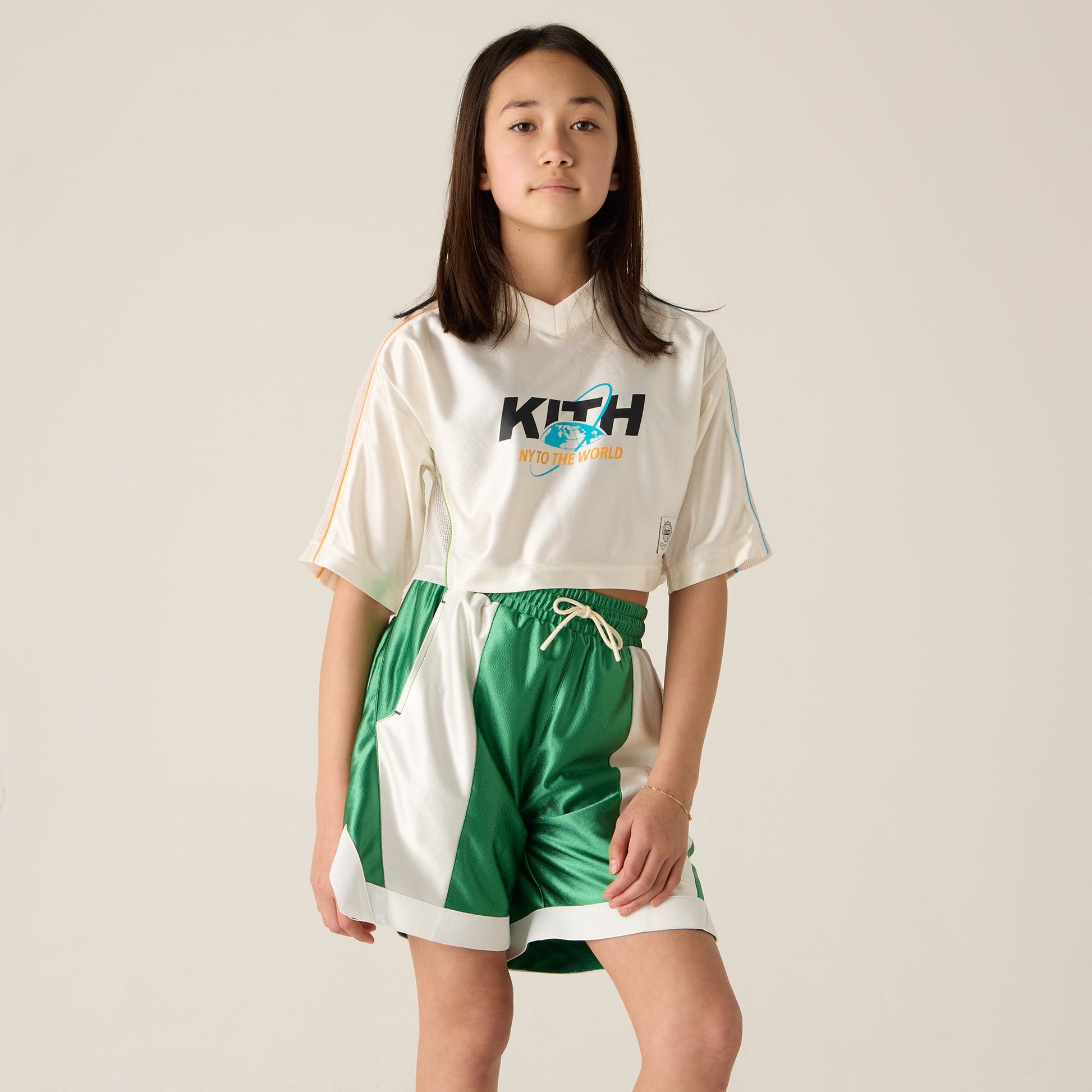 Kids Kith Kith Kids NY to the World Faille Curtis Short - Parrot