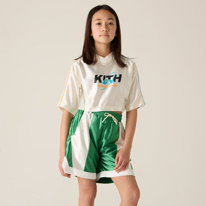 Kids Kith Kith Kids NY to the World Unisphere Faille Crop Jersey - Sandrift