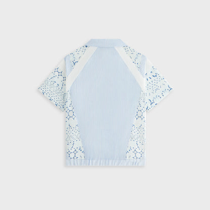 Kids Kith Kith Kids Patchwork Linden Quarter Zip Polo - Larimar