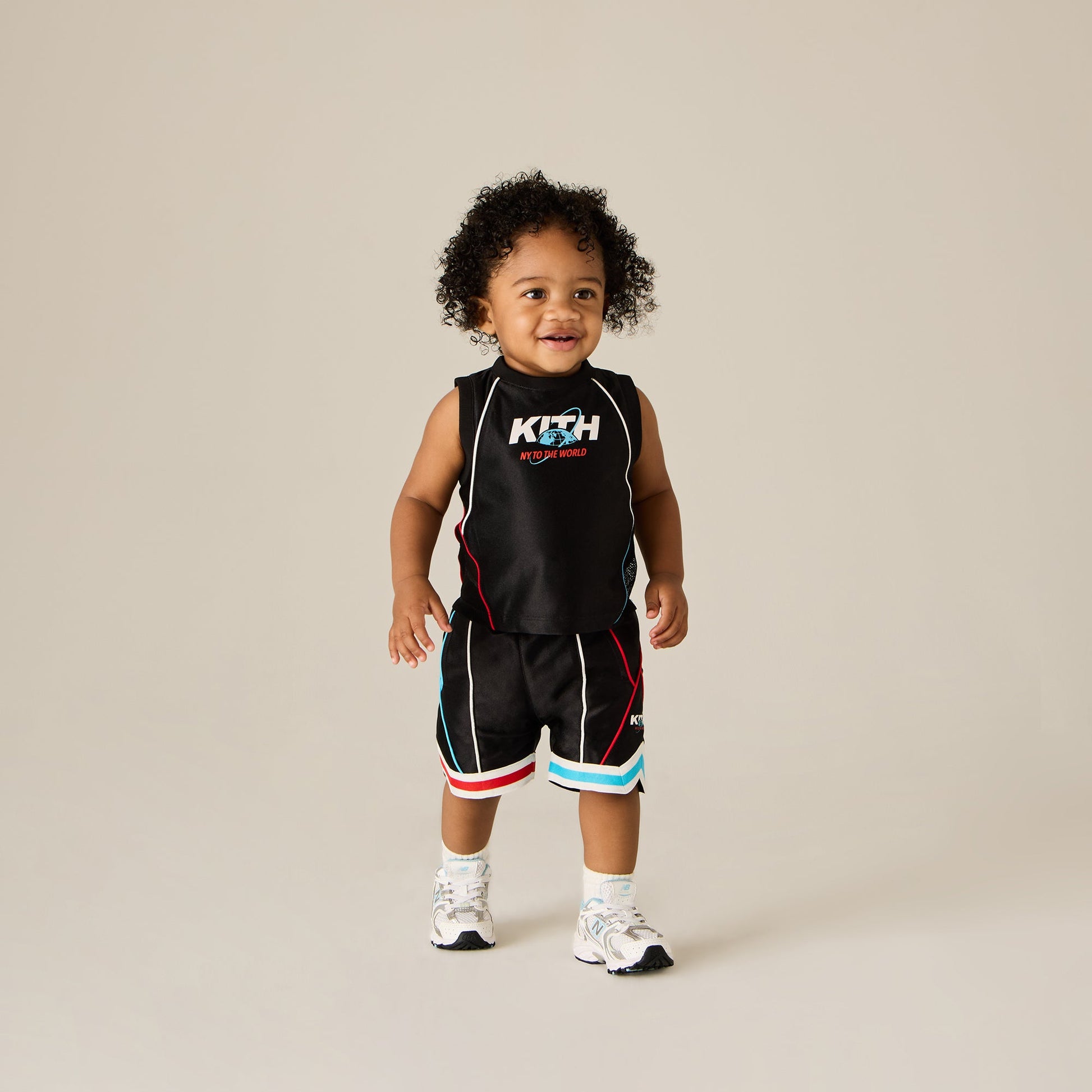 Kids Kith Kith Baby New York to the World Unisphere Faille Short - Black