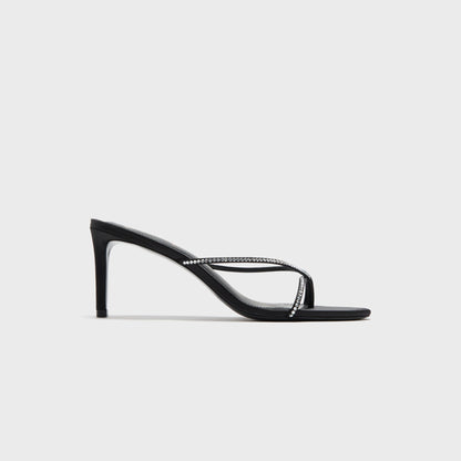 Women Kith Black Suede Studio Jade 65 - Black Satin Embellished