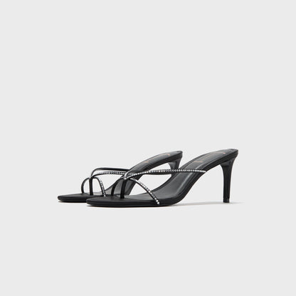 Women Kith Black Suede Studio Jade 65 - Black Satin Embellished