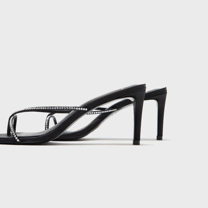 Women Kith Black Suede Studio Jade 65 - Black Satin Embellished