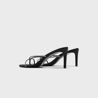 Women Kith Black Suede Studio Jade 65 - Black Satin Embellished