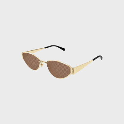 Women Kith Gucci GG All-Over Logo Metal Frames 53S - Gold