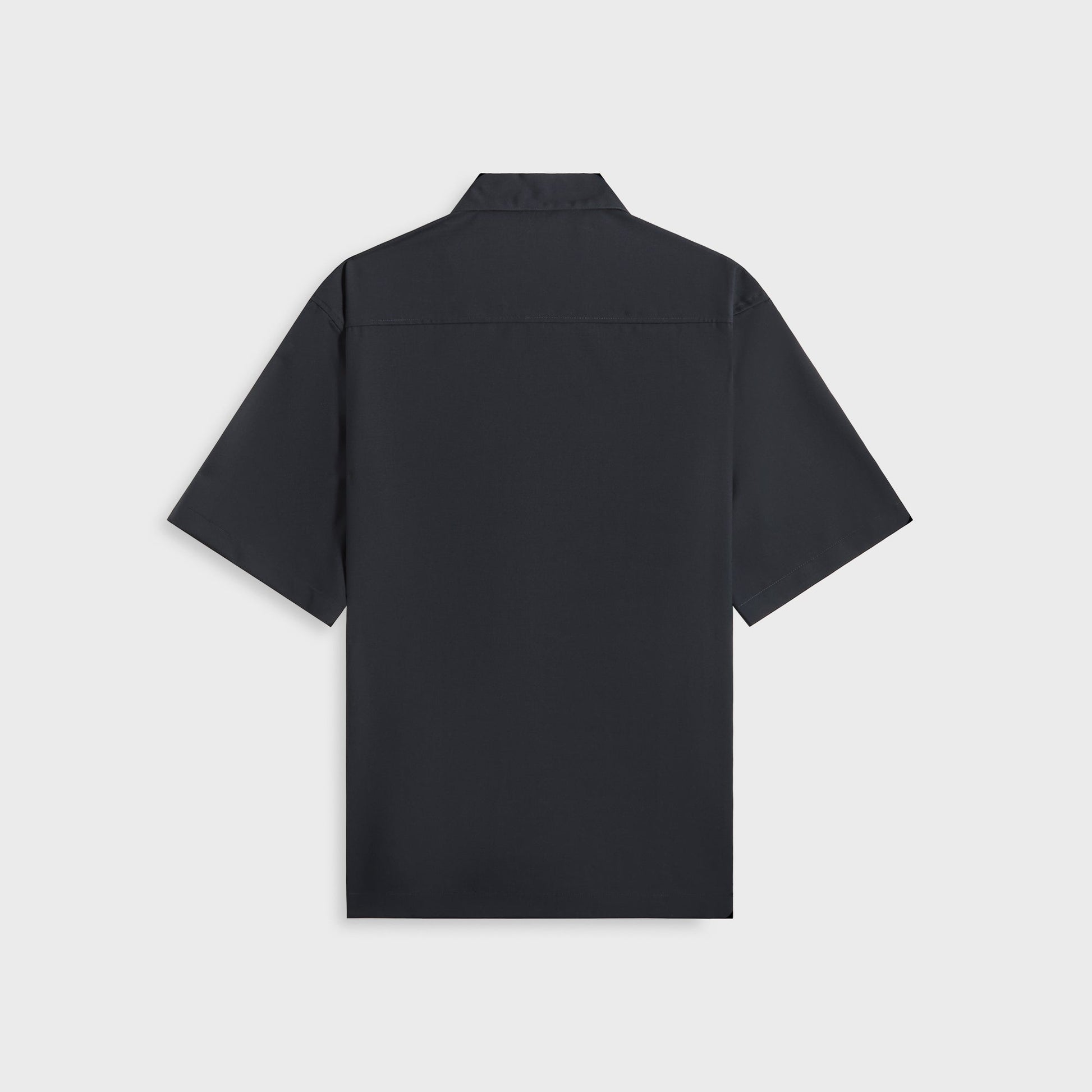 Men Kith Auralee Super Fine Tropical Wool Open Collar Half Sleeved - Navy