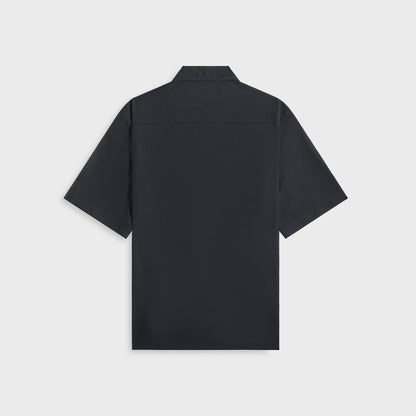 Men Kith Auralee Super Fine Tropical Wool Open Collar Half Sleeved - Navy