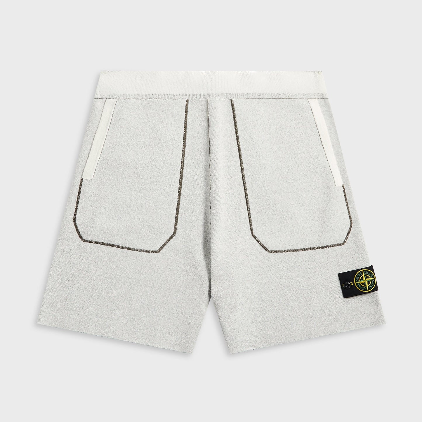 Men Kith Stone Island Double Face Bi-Color Cotton Nylon Shorts - Ivory