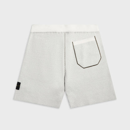 Men Kith Stone Island Double Face Bi-Color Cotton Nylon Shorts - Ivory