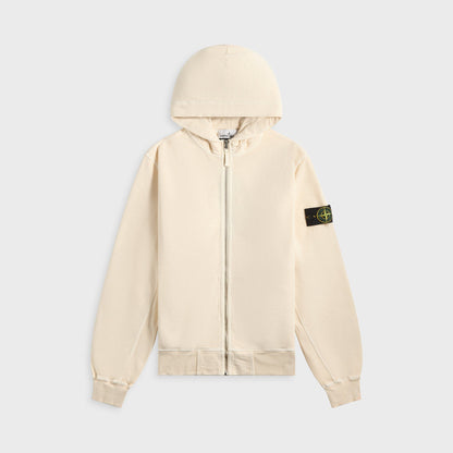 Men Kith Stone Island Malfile Fleece Garment Dyed Old Effect Zip Hoodie - Biege