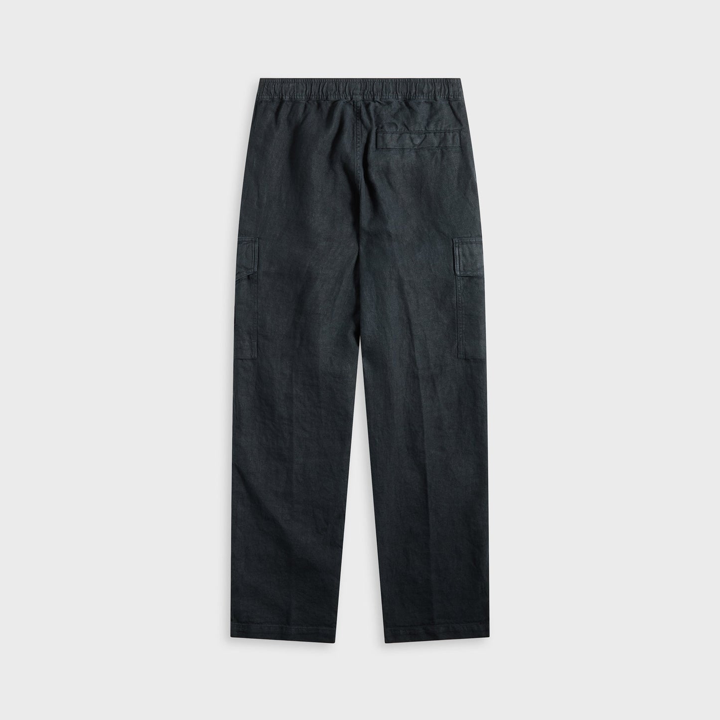 Men Kith Stone Island Diagonal Linen Garment Dyed Ghost Piece Trousers - Navy B