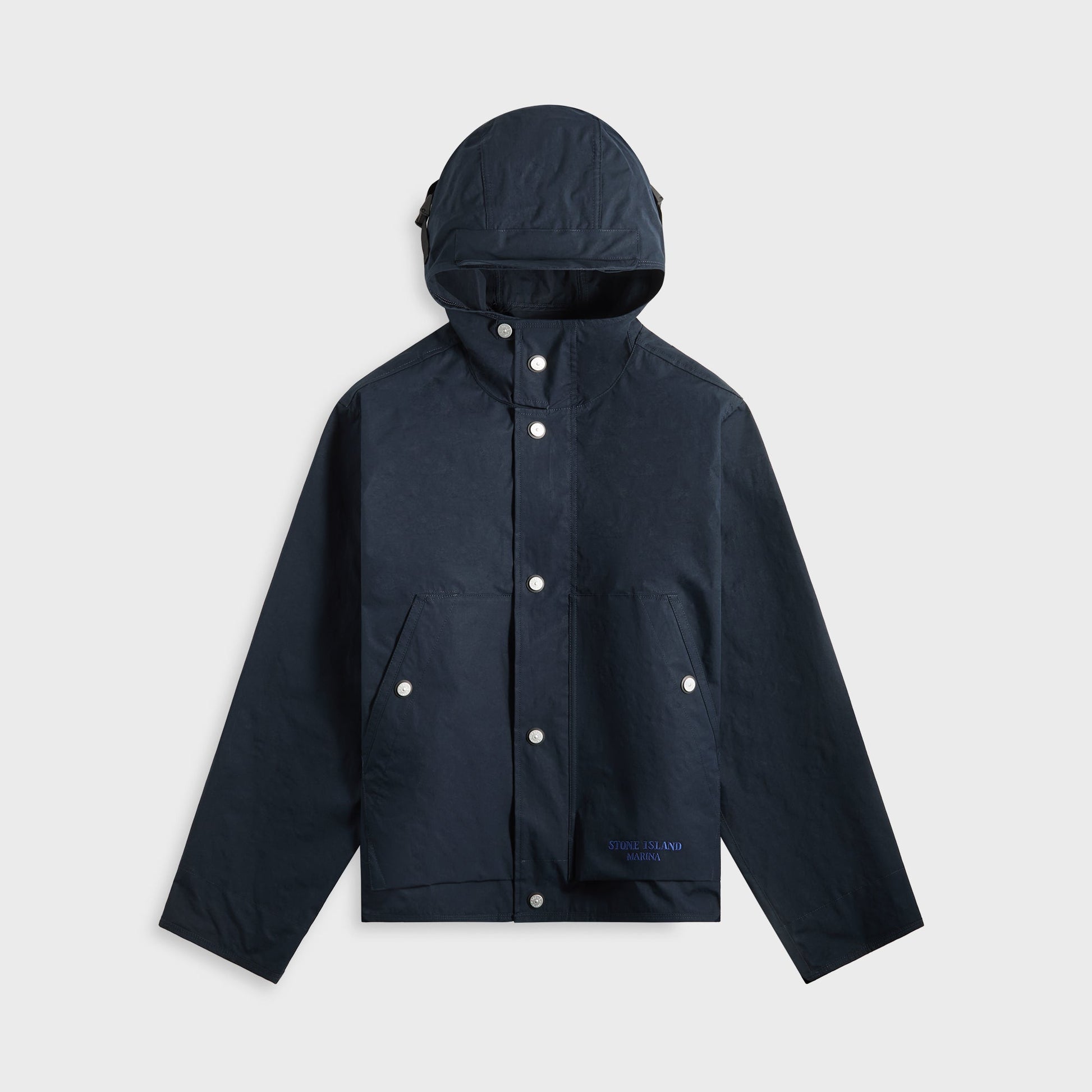 Men Kith Stone Island Aluminum Tela Marina Short Parka - Navy Blue