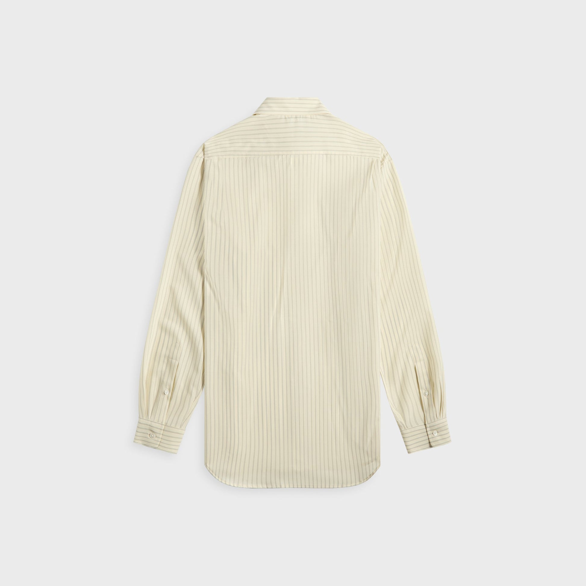 Men Kith Auralee Super Fine Wool Stripe Shirt - Ivory Stripe