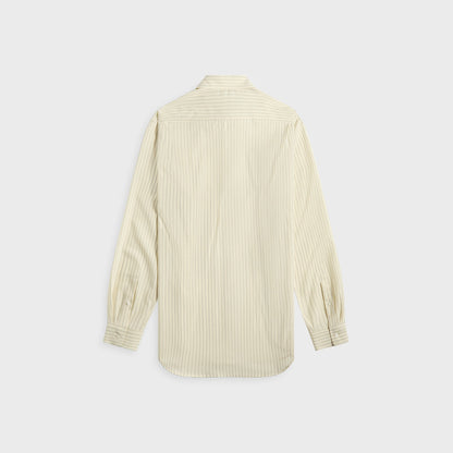 Men Kith Auralee Super Fine Wool Stripe Shirt - Ivory Stripe