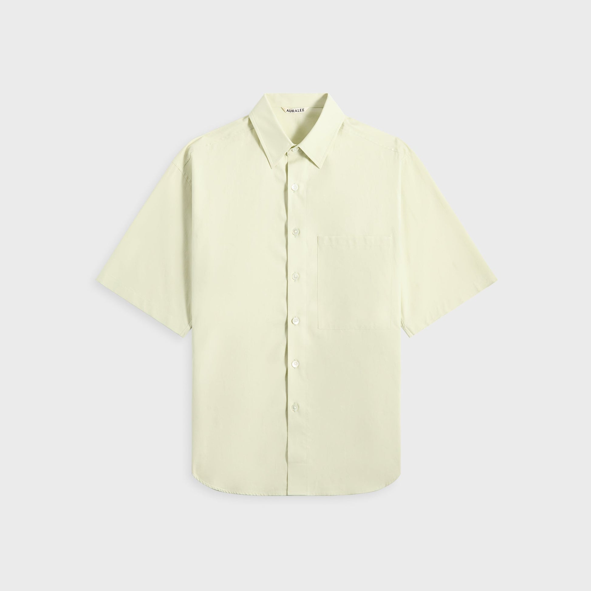 Men Kith Auralee Washed Finx Twill Big Half Sleeved Shirt - Light Green