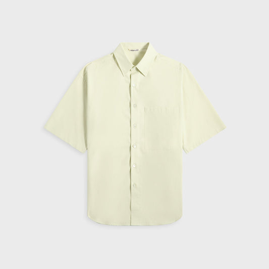Men Kith Auralee Washed Finx Twill Big Half Sleeved Shirt - Light Green