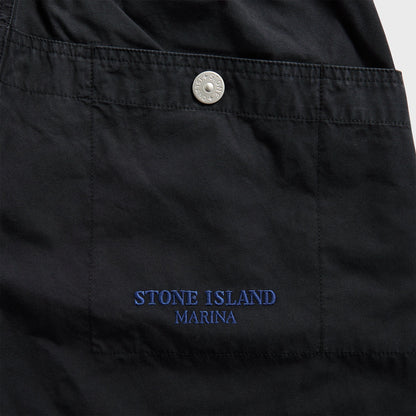 Men Kith Stone Island Organic Cotton Tela Garment Dyed Marina Trouser - Navy Bl