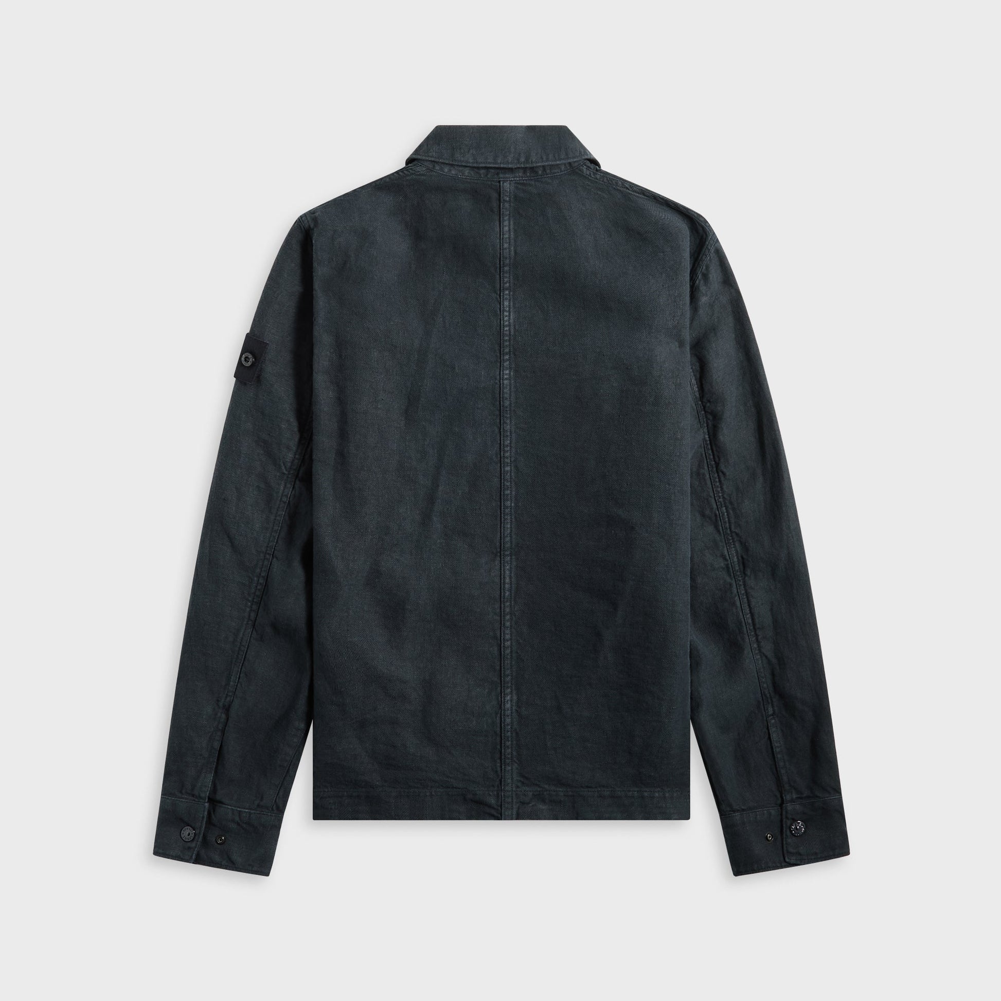 Men Kith Stone Island Diagonal Linen Garment Dyed Ghost Piece - Navy Blue