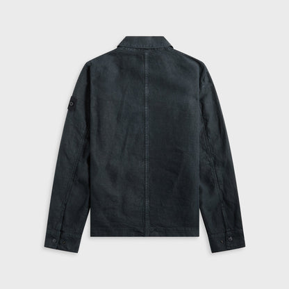 Men Kith Stone Island Diagonal Linen Garment Dyed Ghost Piece - Navy Blue