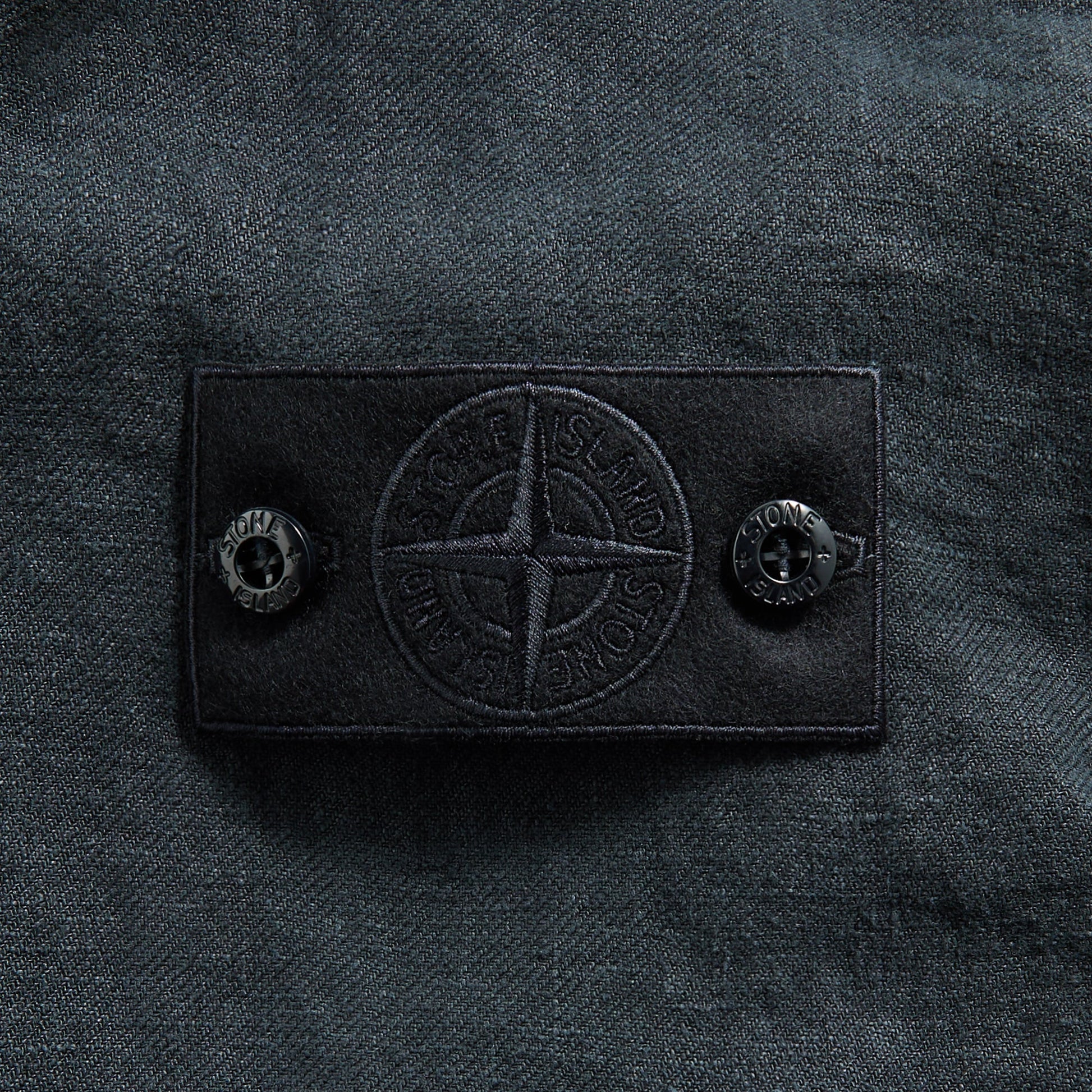 Men Kith Stone Island Diagonal Linen Garment Dyed Ghost Piece - Navy Blue