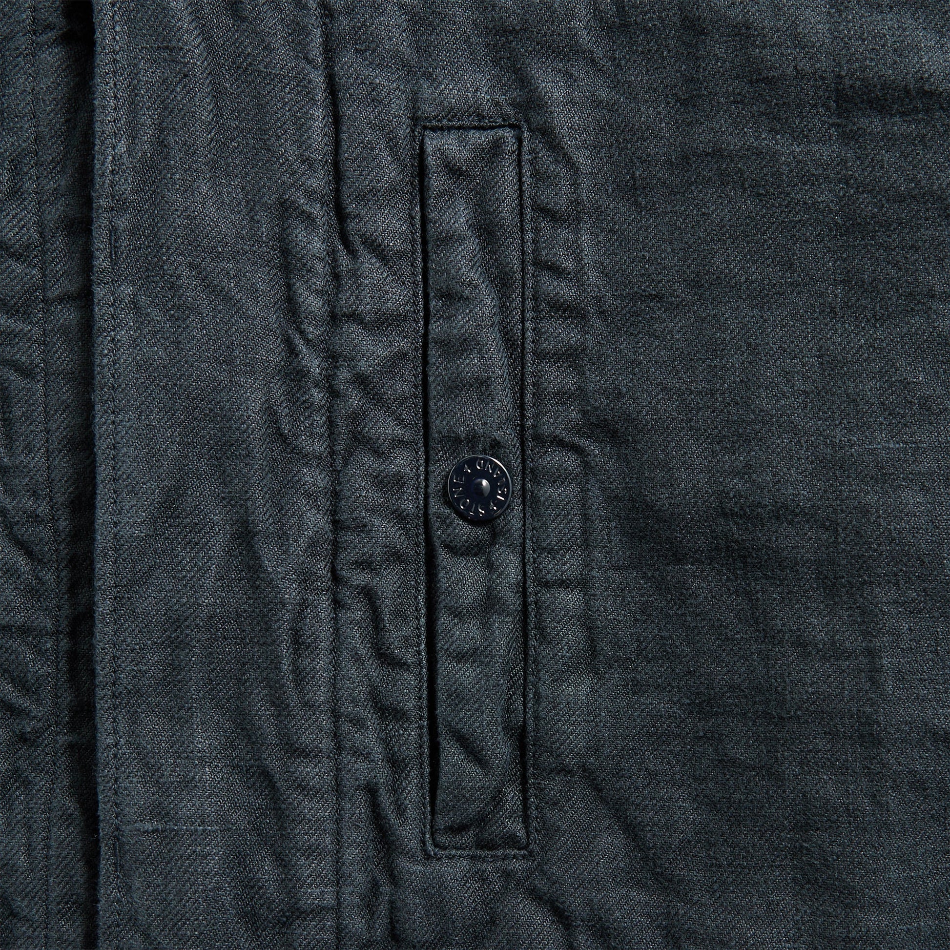 Men Kith Stone Island Diagonal Linen Garment Dyed Ghost Piece - Navy Blue
