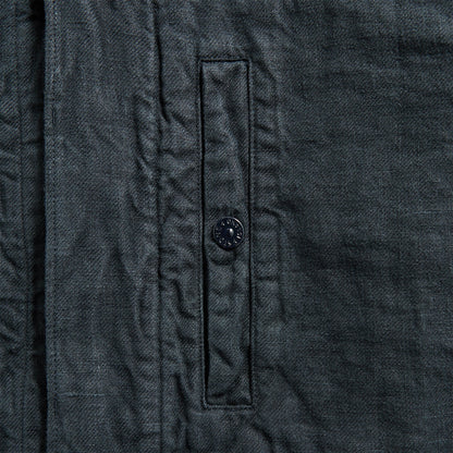 Men Kith Stone Island Diagonal Linen Garment Dyed Ghost Piece - Navy Blue