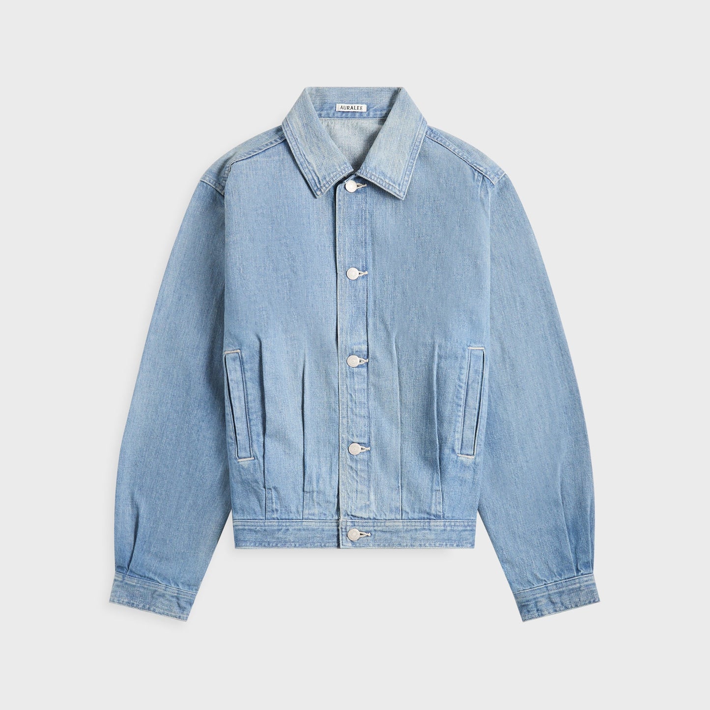 Men Kith Auralee Selvedge Faded Light Denim Blouson - Light Indigo