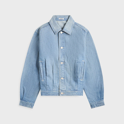 Men Kith Auralee Selvedge Faded Light Denim Blouson - Light Indigo