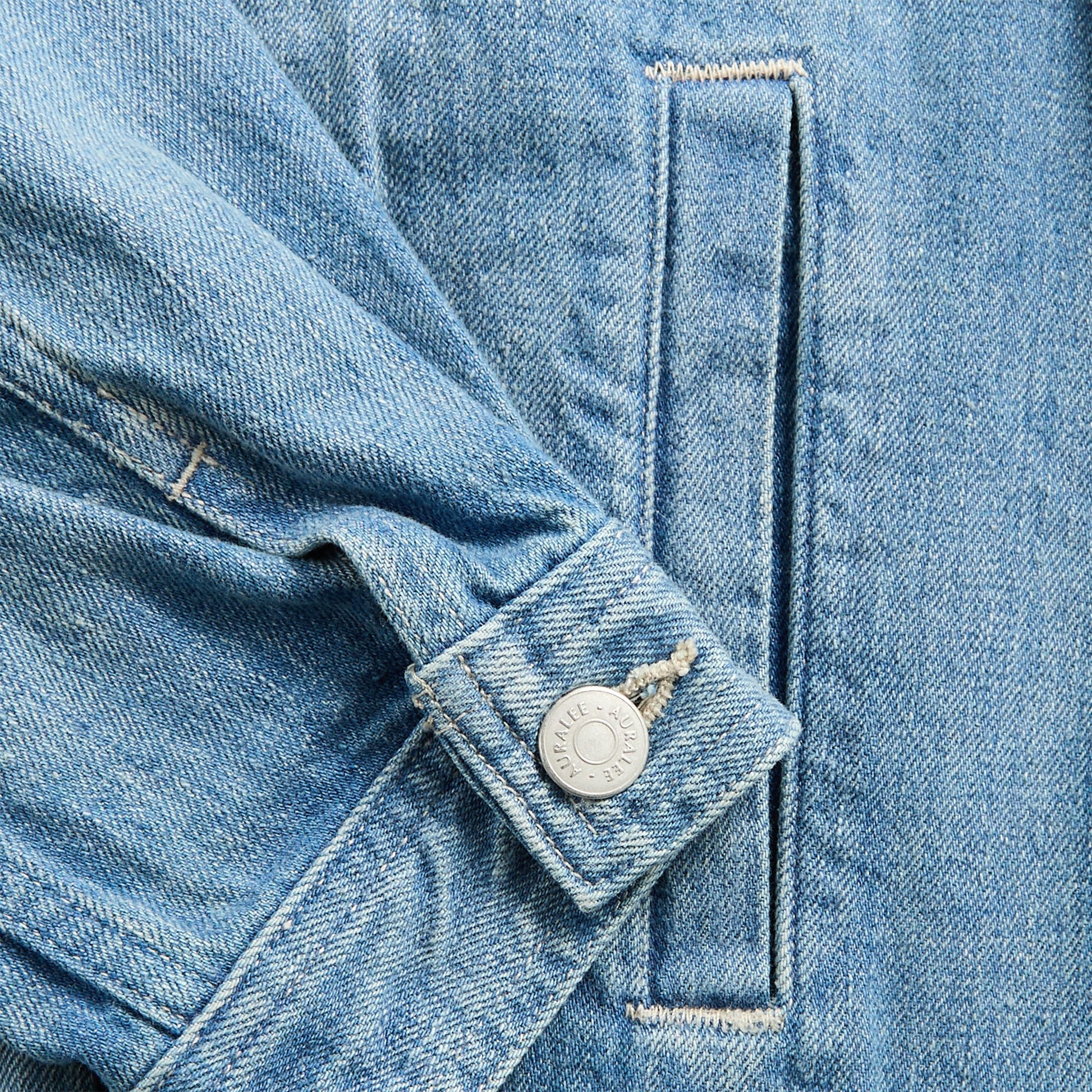 Men Kith Auralee Selvedge Faded Light Denim Blouson - Light Indigo