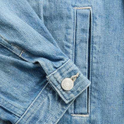 Men Kith Auralee Selvedge Faded Light Denim Blouson - Light Indigo