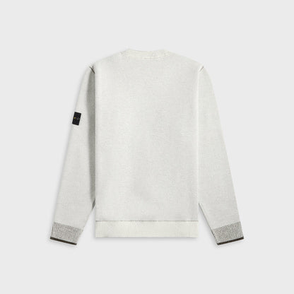 Men Kith Stone Island Double Face Bi-Color Cotton Nylon Crewneck - Ivory