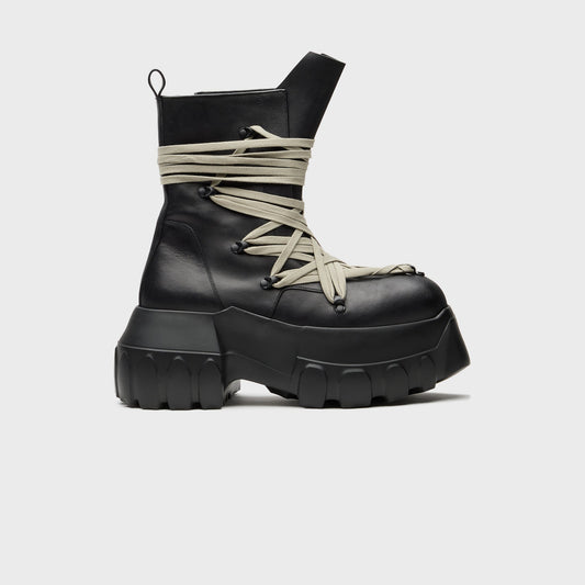 Men Kith Rick Owens Megalaced Mega Tractor Stivali in Pelle - Black