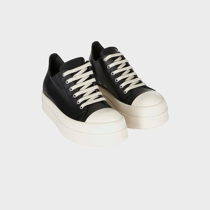 Men|Women Kith Rick Owens Mega Bumper Low Sneaks Scarpe in Pelle - Black / Milk