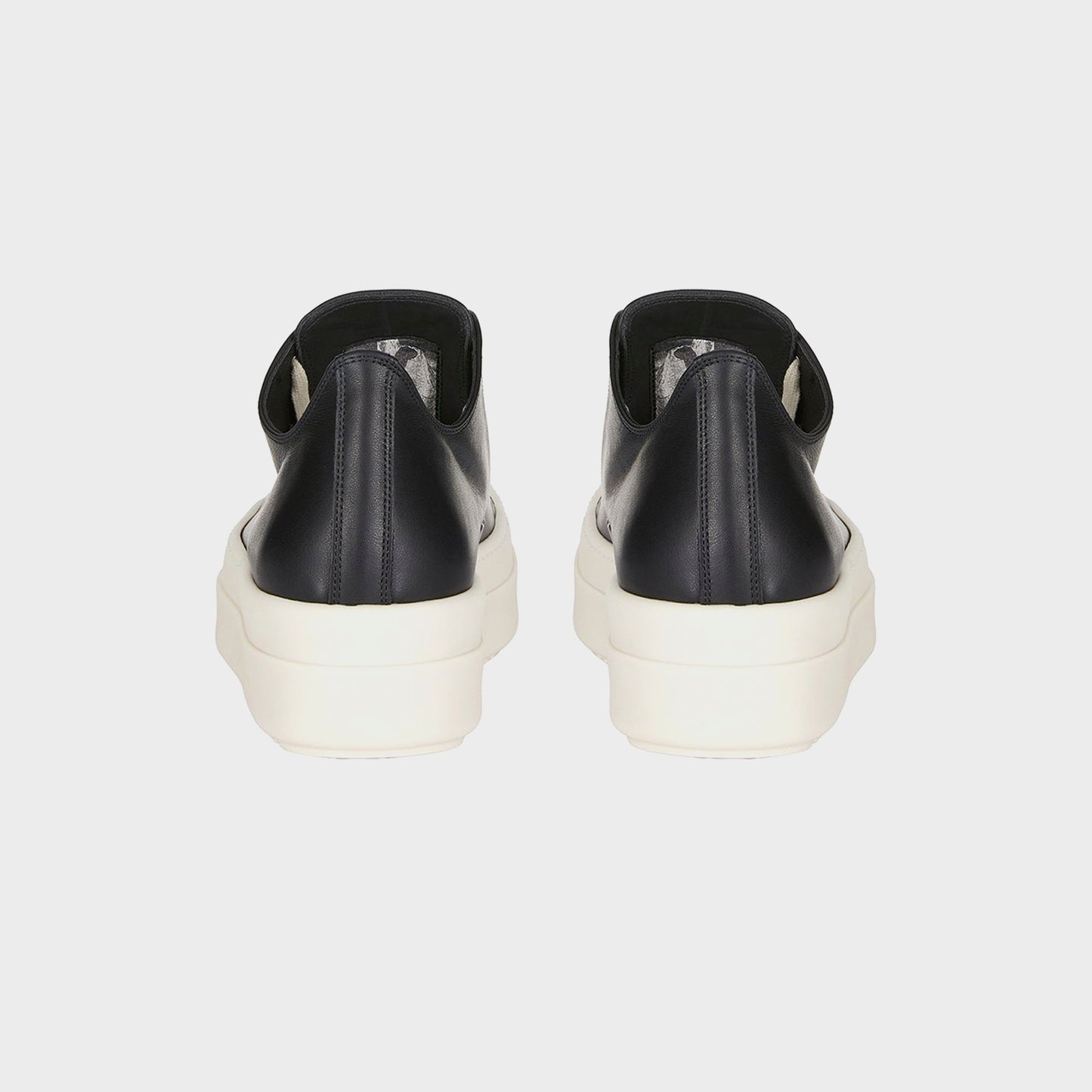 Men|Women Kith Rick Owens Mega Bumper Low Sneaks Scarpe in Pelle - Black / Milk
