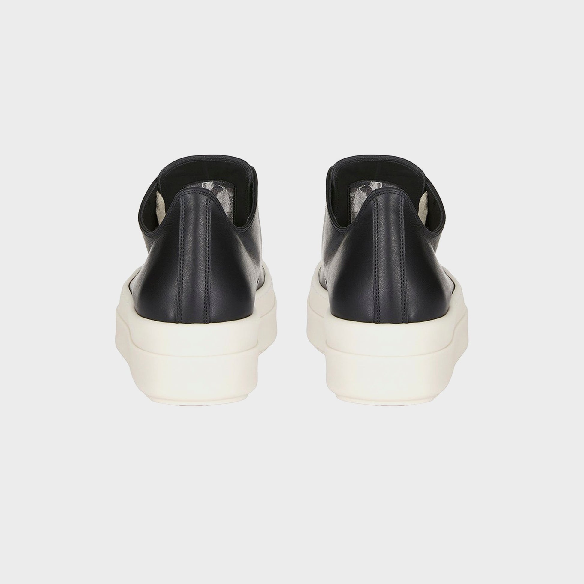 Men|Women Kith Rick Owens Mega Bumper Low Sneaks Scarpe in Pelle - Black / Milk