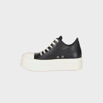 Men|Women Kith Rick Owens Mega Bumper Low Sneaks Scarpe in Pelle - Black / Milk