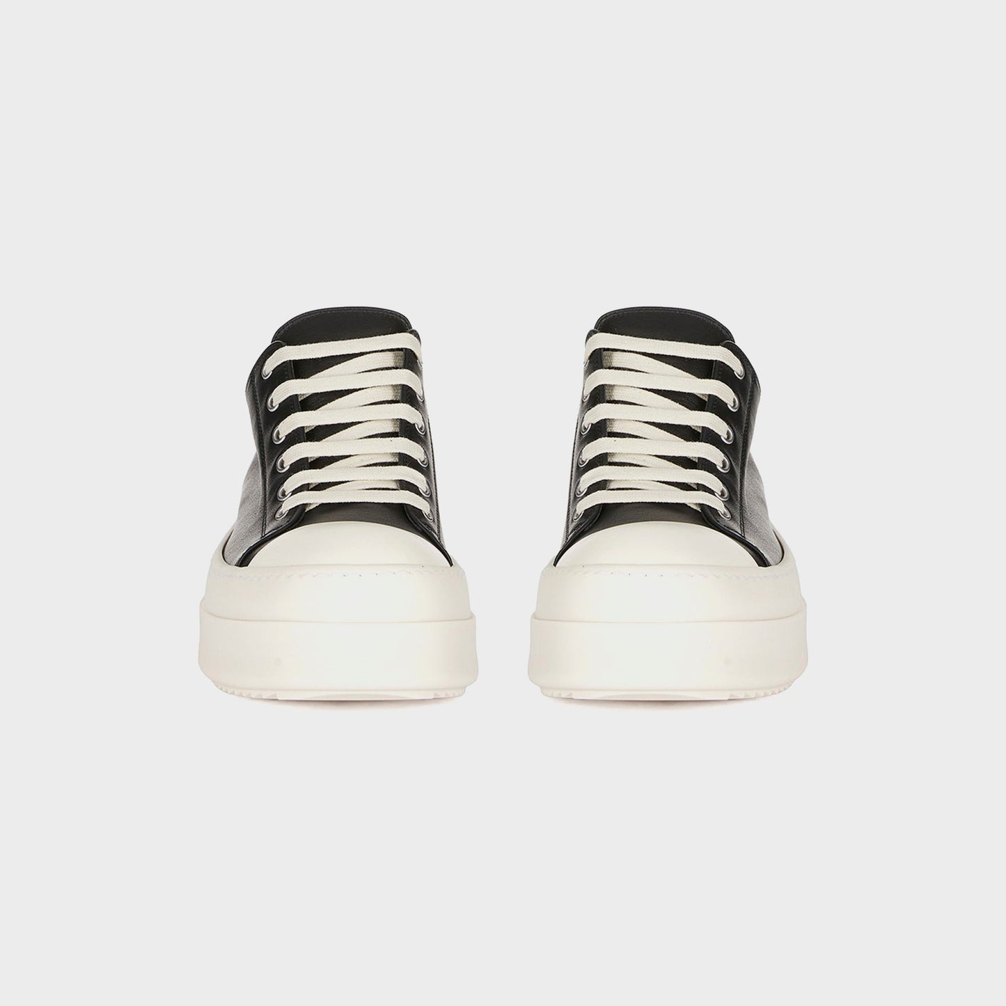 Men|Women Kith Rick Owens Mega Bumper Low Sneaks Scarpe in Pelle - Black / Milk