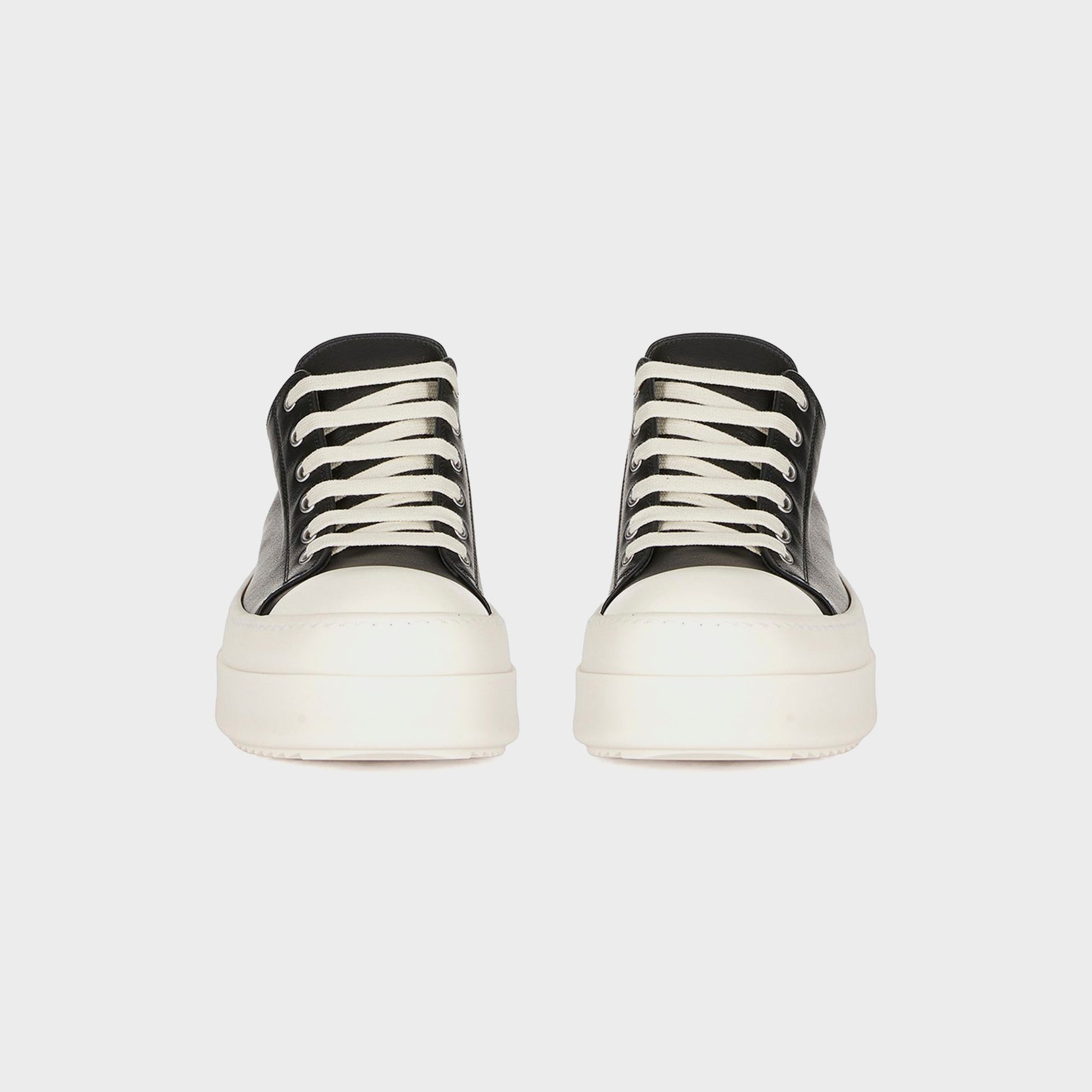 Men|Women Kith Rick Owens Mega Bumper Low Sneaks Scarpe in Pelle - Black / Milk