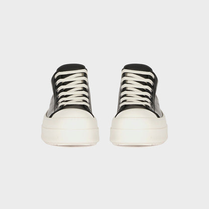 Men|Women Kith Rick Owens Mega Bumper Low Sneaks Scarpe in Pelle - Black / Milk