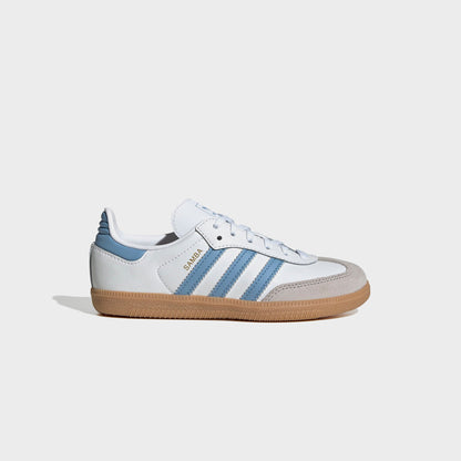 Kids Kith adidas Kids Samba OG - Cloud White / Ash Blue / Gum
