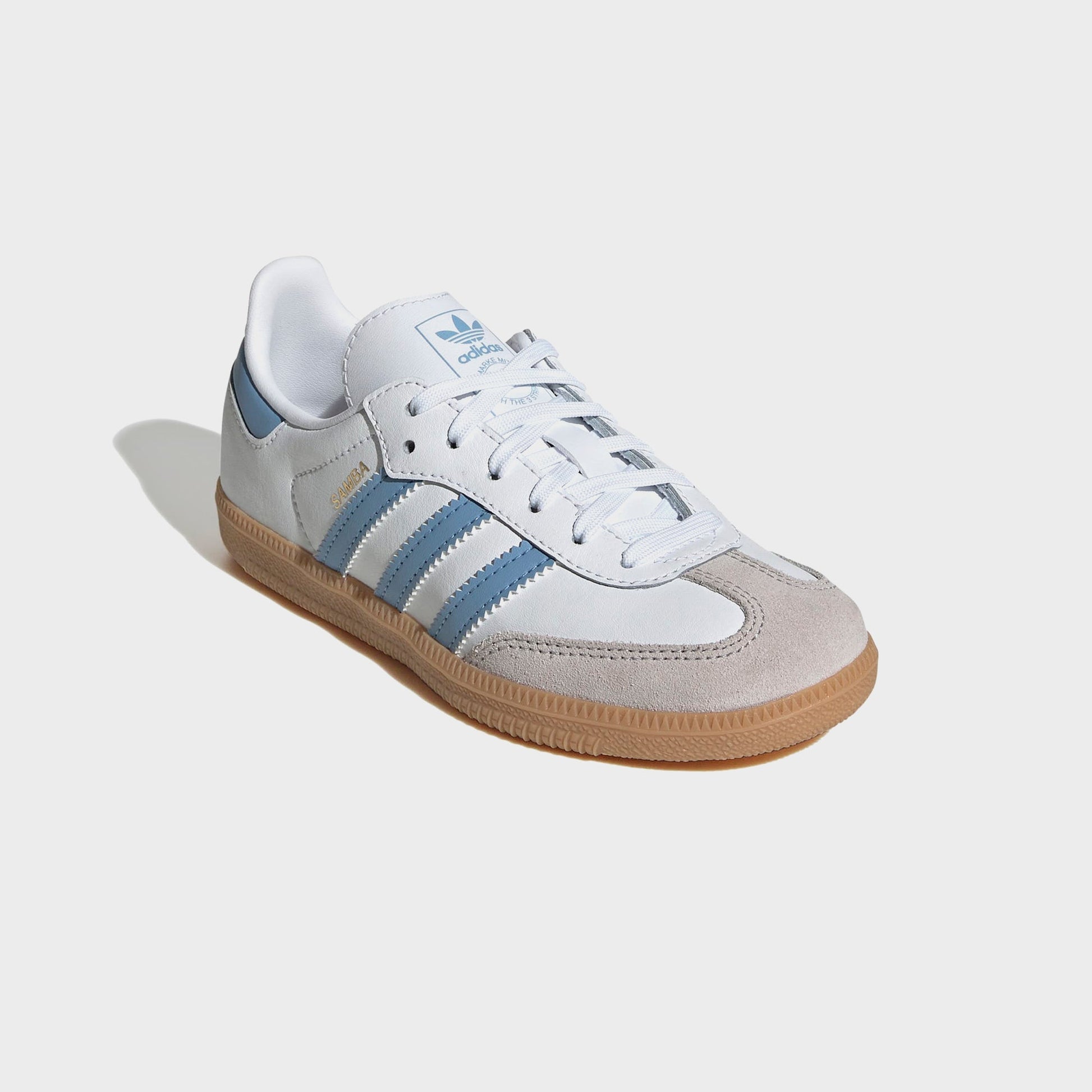 Kids Kith adidas Kids Samba OG - Cloud White / Ash Blue / Gum