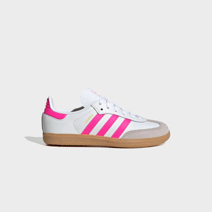 Kids Kith adidas Kids Samba OG - White / Lucid Pink / Gum 3