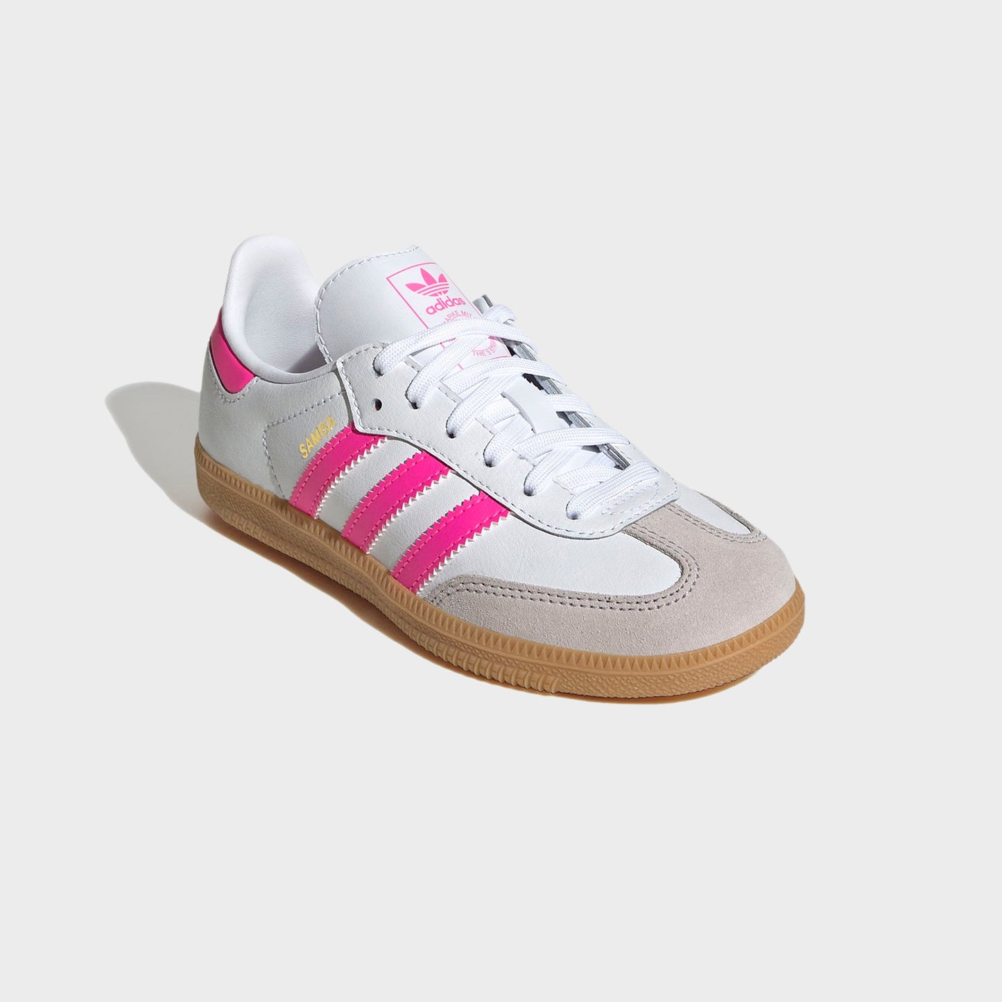 Kids Kith adidas Kids Samba OG - White / Lucid Pink / Gum 3