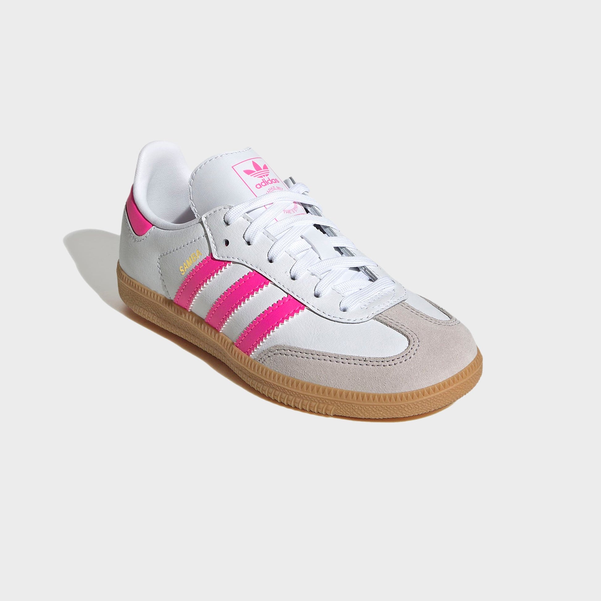 Kids Kith adidas Kids Samba OG - White / Lucid Pink / Gum 3