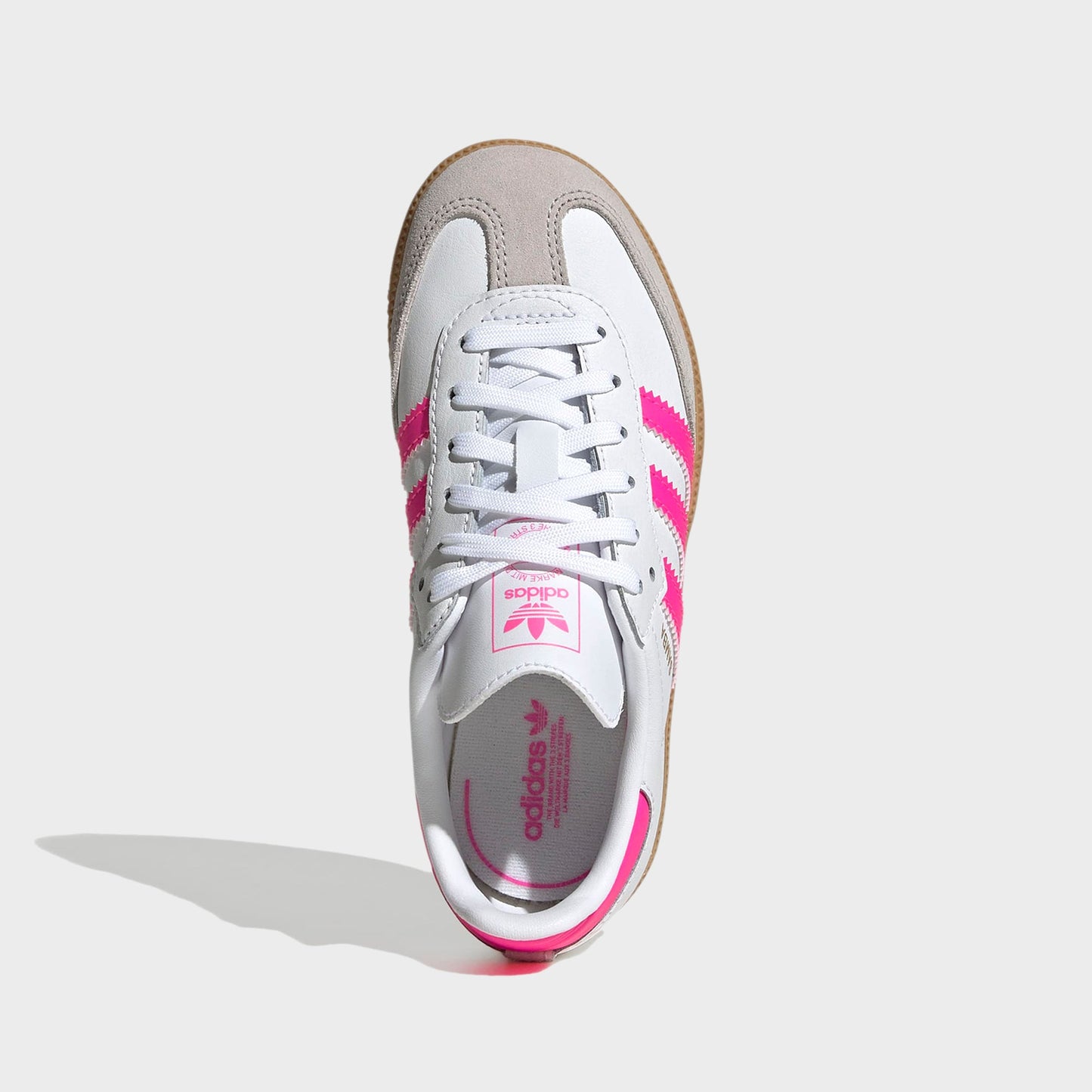 Kids Kith adidas Kids Samba OG - White / Lucid Pink / Gum 3