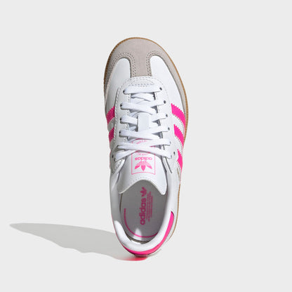 Kids Kith adidas Kids Samba OG - White / Lucid Pink / Gum 3